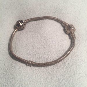 Pandora Barrel Clasp Snake Chain Charm Bracelet